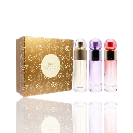 PERRY ELLIS SET 3 PIEZAS 30ml EDT + 360 PURPLE EDP 30ml + 360 CORAL 30ml EDP -0048-
